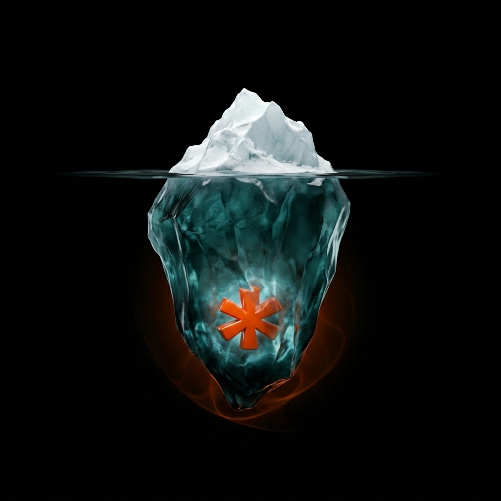 Iceberg com asterisco Claude Economy congelado no fundo